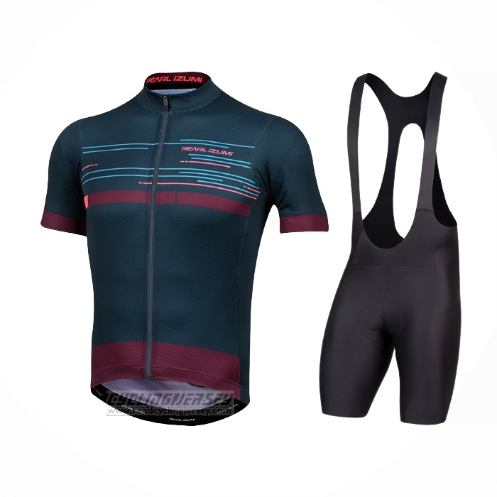 2021 Cycling Jersey Pearl Izumi Dark Blue Deep Red Short Sleeve and Bib Short